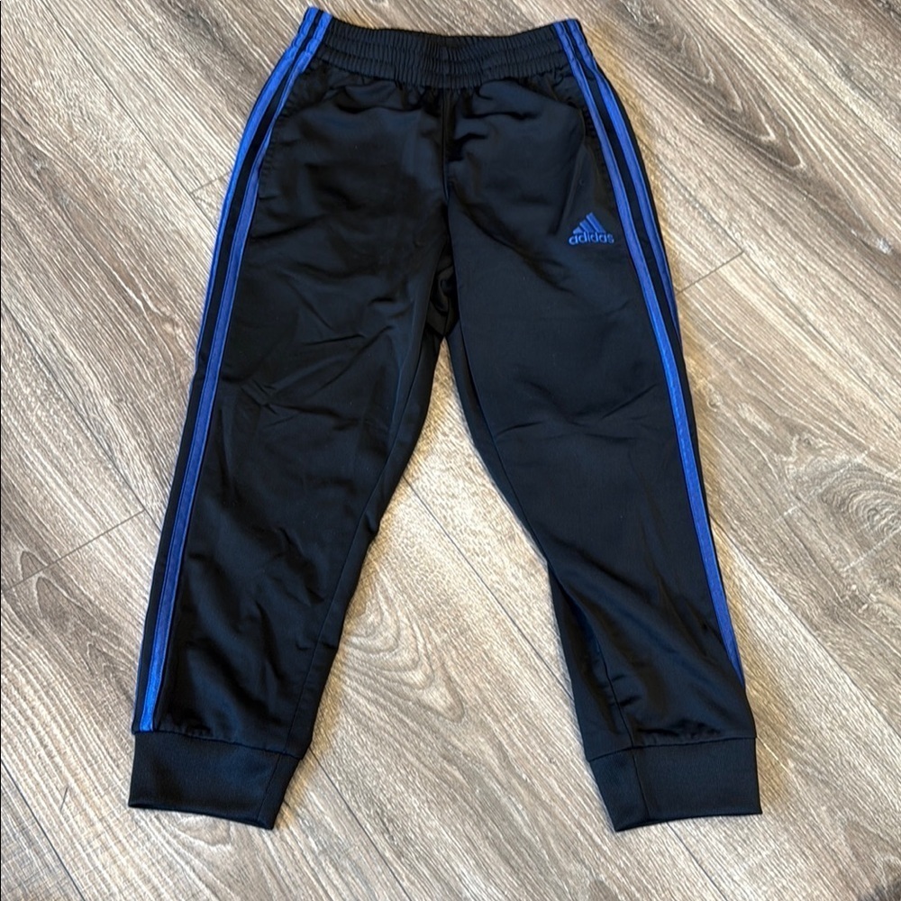 Adidas Black and Blue Sweatpants Size small